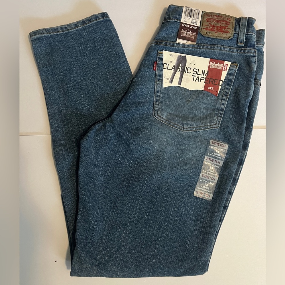 NWT Womens Misses Levi’s 512 Classic Slim Tapered Jeans Size 14L